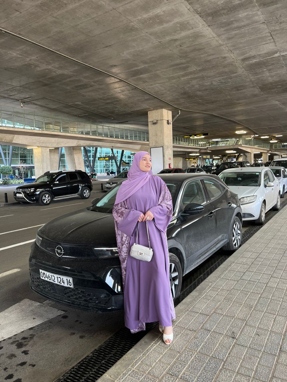 abaya nour en mauve