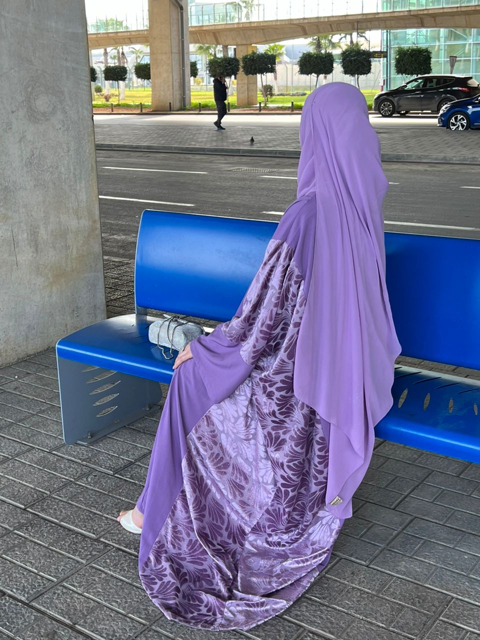 abaya nour en mauve