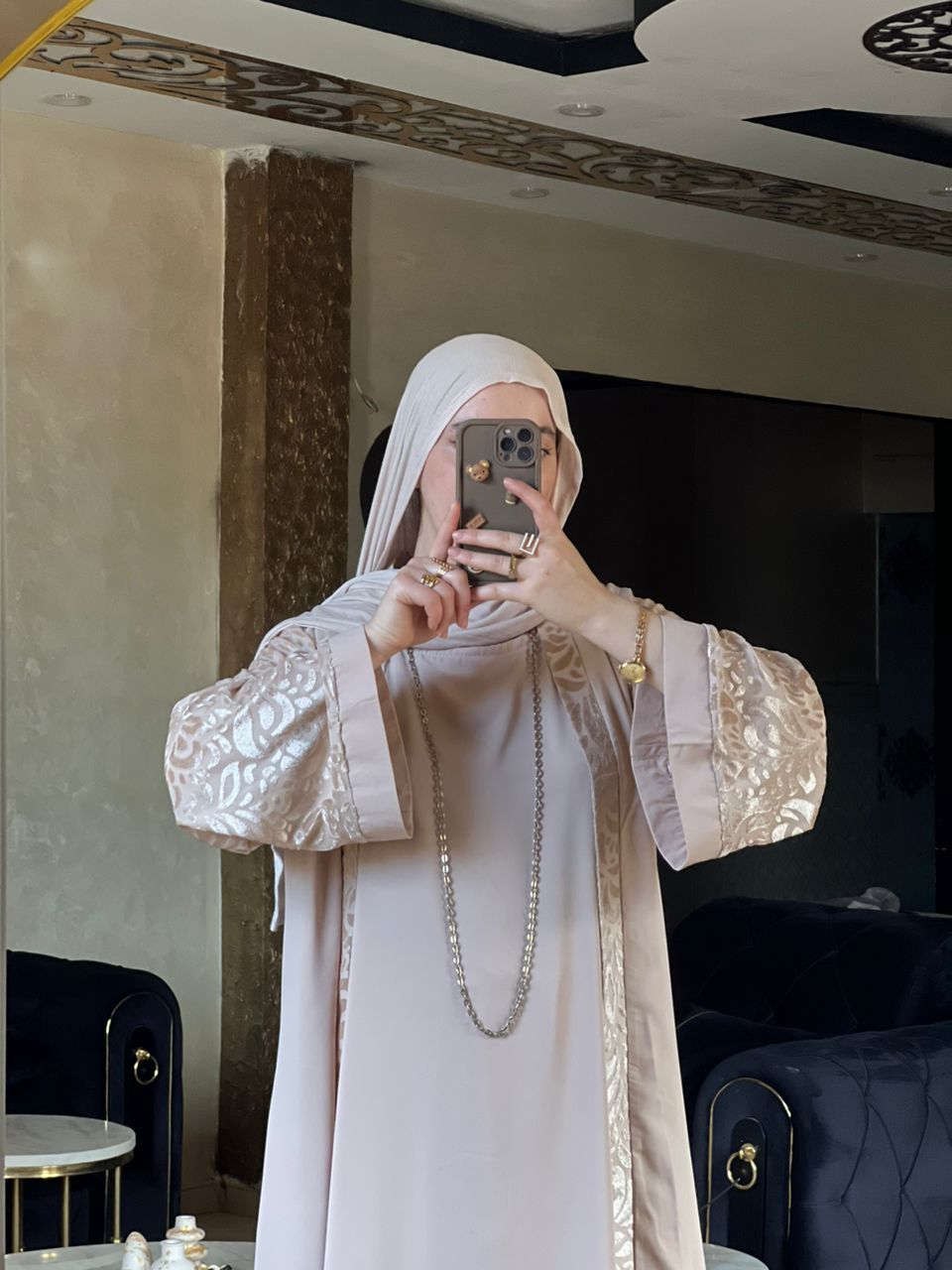 abaya nour en beige