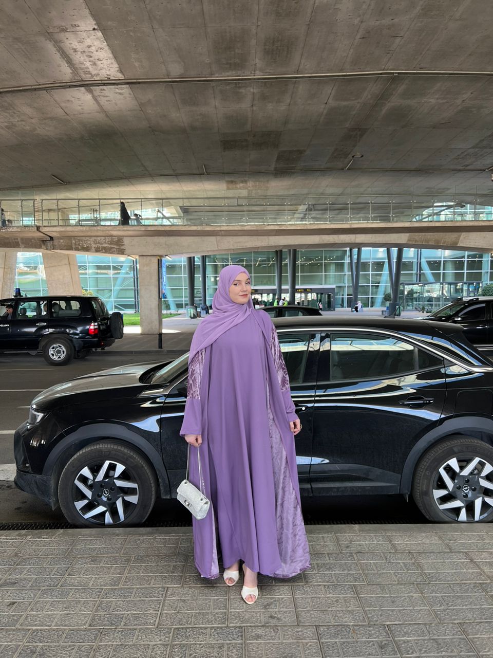 abaya nour en mauve