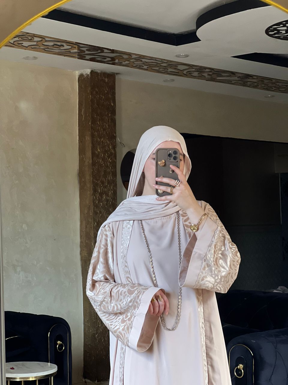 abaya nour en beige